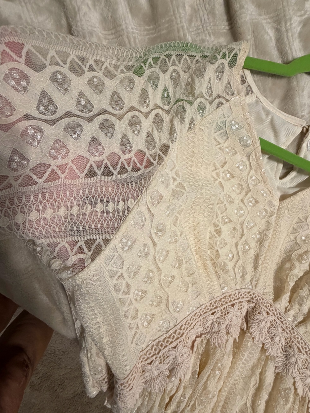 Lace Maxi Dress in Cream - Picture 12 of 17